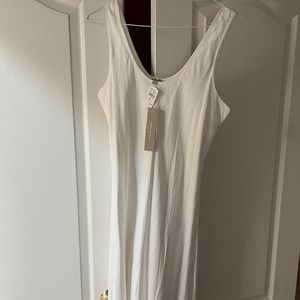 Joan Vass WHITE Linen Handkerchief Tank Dress NWT